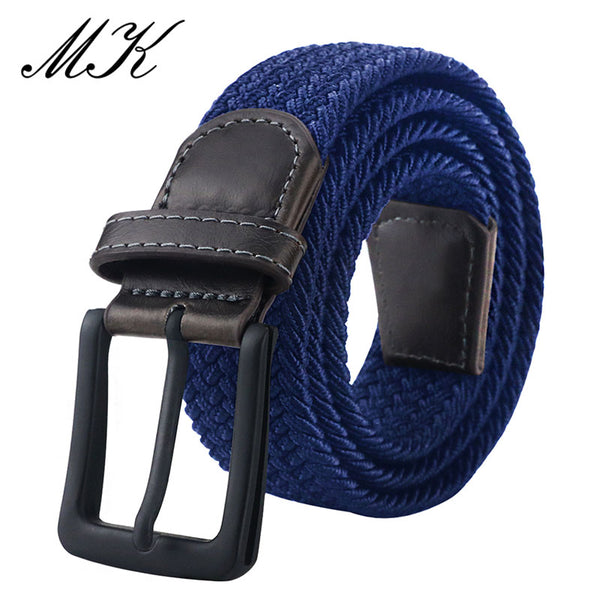 MaiKun Canvas Belts for Men Fashion Metal Pin Buckle Military Tactical Strap Male Elastic Belt for Pants Jeans