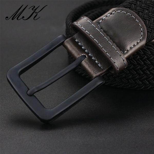 MaiKun Canvas Belts for Men Fashion Metal Pin Buckle Military Tactical Strap Male Elastic Belt for Pants Jeans