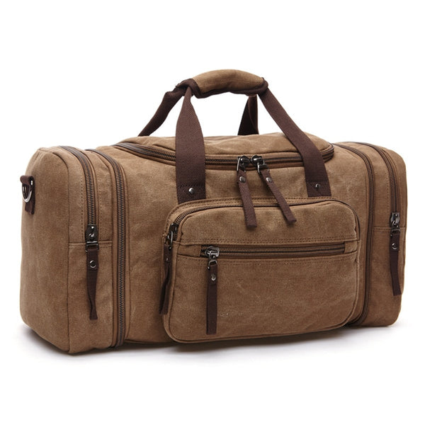 Large Capacity Canvas Hand Luggage Travel Duffle Bags Multifunctional Overnight Duffel Bag