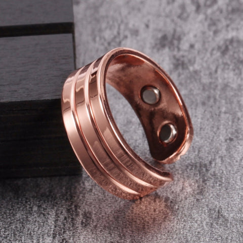 Pure Copper Magnetic Adjustable Trendy Health Energy Rings Open Cuff