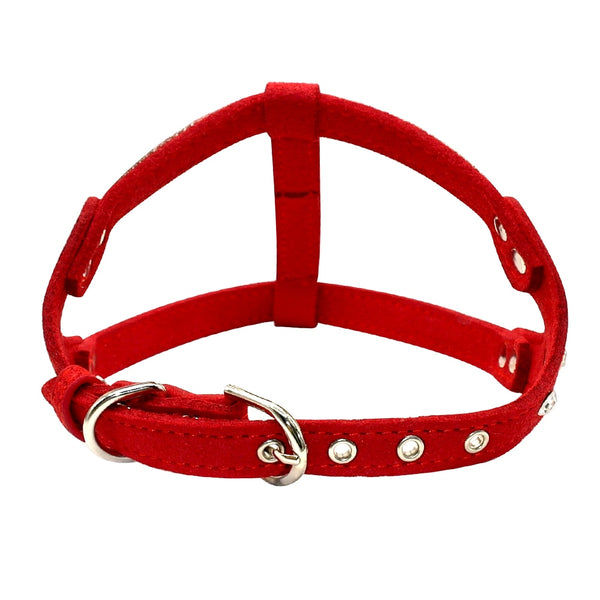 Soft Suede Leather Rhinestone Dog Harness   Harnesses For Small Medium Dogs