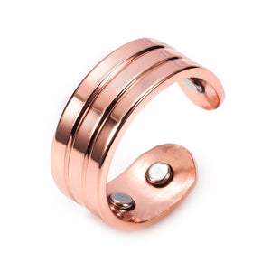 Pure Copper Magnetic Adjustable Trendy Health Energy Rings Open Cuff