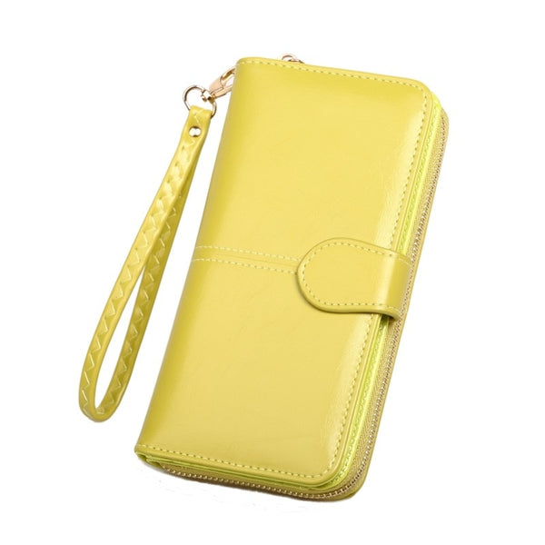 Pu Leather Long Zipper Women's Wallet Money Coin Holder