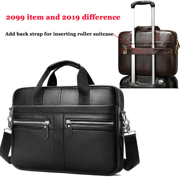 WESTAL Men's Briefcases Genuine Leather Lawyer/office  Laptop Leather Briefcases Bag for Documents