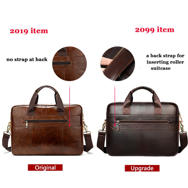 WESTAL Men's Briefcases Genuine Leather Lawyer/office  Laptop Leather Briefcases Bag for Documents