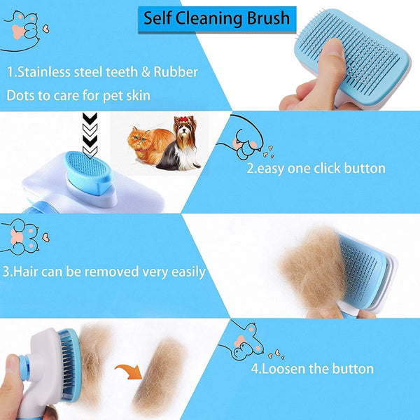 Dog Hair Remover Brush Cat Dog Hair Grooming Cleaning Bath Brush