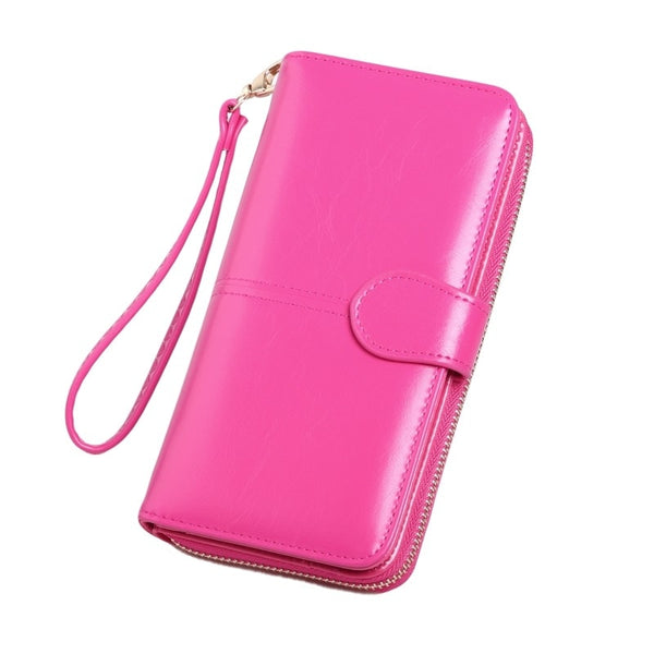 Pu Leather Long Zipper Women's Wallet Money Coin Holder