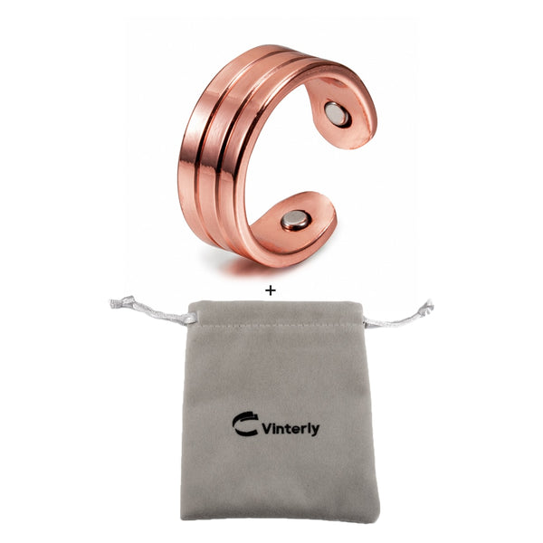 Pure Copper Magnetic Adjustable Trendy Health Energy Rings Open Cuff