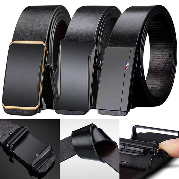 Men Belts Automatic Buckle Belt PU Leather High Quality Belts For Men Leather Strap Casual Buises for Jeans