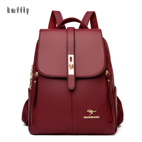 Leather Fashion Backpack Ladies Travel Backpack School Bags For Girls