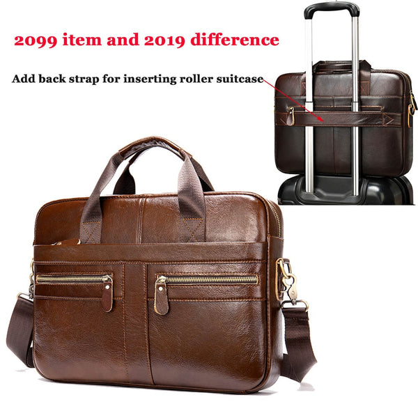 WESTAL Men's Briefcases Genuine Leather Lawyer/office  Laptop Leather Briefcases Bag for Documents