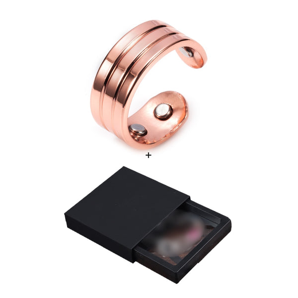 Pure Copper Magnetic Adjustable Trendy Health Energy Rings Open Cuff