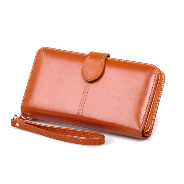 Pu Leather Long Zipper Women's Wallet Money Coin Holder