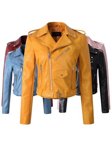 Slim Motorcycle  PU Leather Jackets