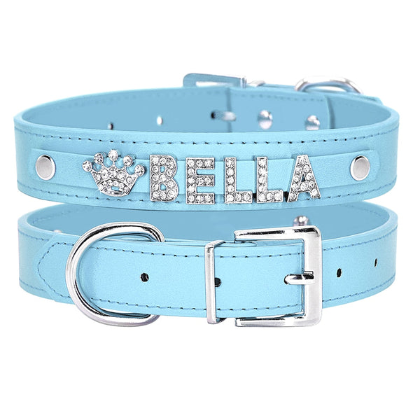 Rhinestone Personalized Cat Puppy Small Dogs Collars Custom for Chihuahua Yorkshire Free Name Charms