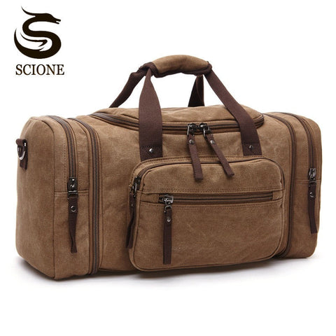 Large Capacity Canvas Hand Luggage Travel Duffle Bags Multifunctional Overnight Duffel Bag