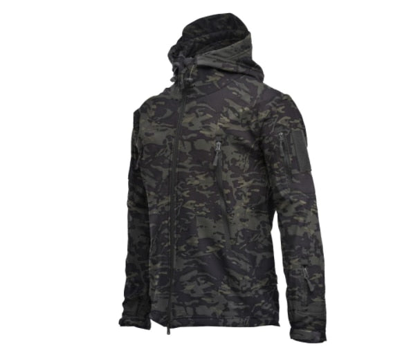 Winter Big Size Men Camouflage Jacket Shark Soft Shell Military Tactical Jacket Men Waterproof Warm Windbreaker US Army Clothing