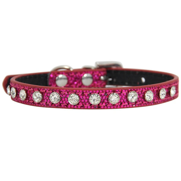 FABULOUSE SALE Super Shining Diamond Rhinestone Cat Puppy Leather Strap Collar