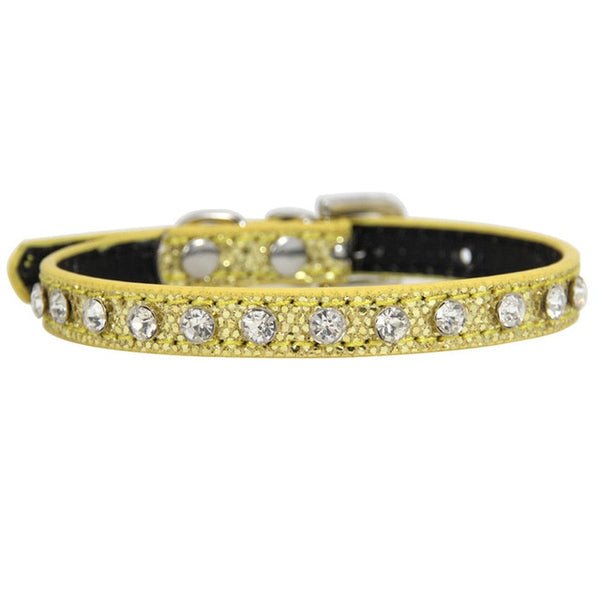 FABULOUSE SALE Super Shining Diamond Rhinestone Cat Puppy Leather Strap Collar