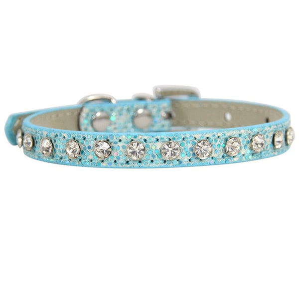 FABULOUSE SALE Super Shining Diamond Rhinestone Cat Puppy Leather Strap Collar