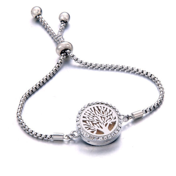 Essential Oil Diffuser Aromatherapy Bracelet Tree of Life Stainless Steel