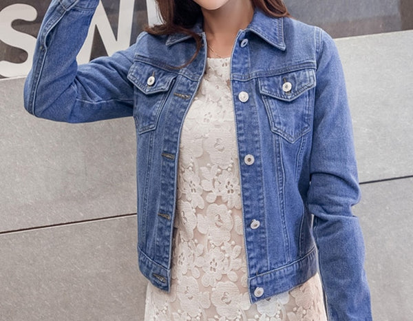 Candy Color Casual Short Denim Jacket S-XXL