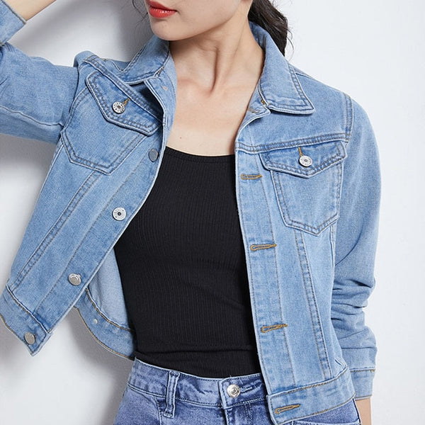 Candy Color Casual Short Denim Jacket S-XXL