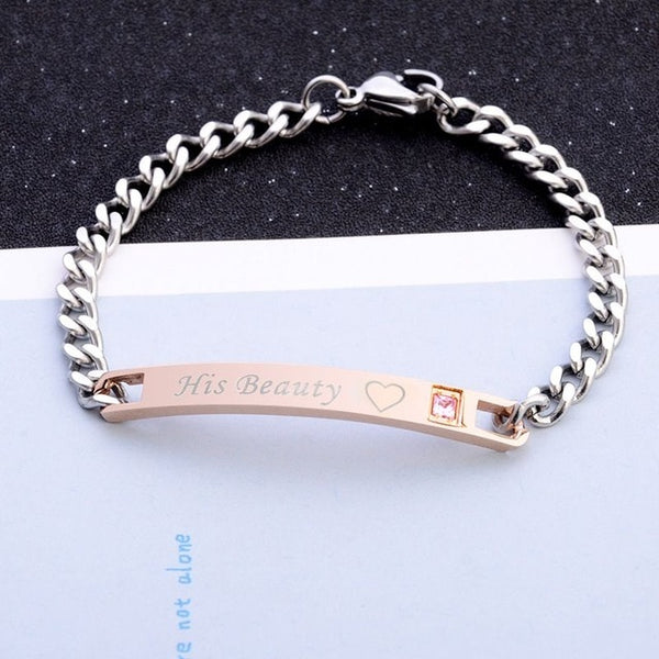 Women Silver Color Rose Gold Bracelet Crystal Heart Charm Bracelet Bridal Wedding Fine Jewelry Gift