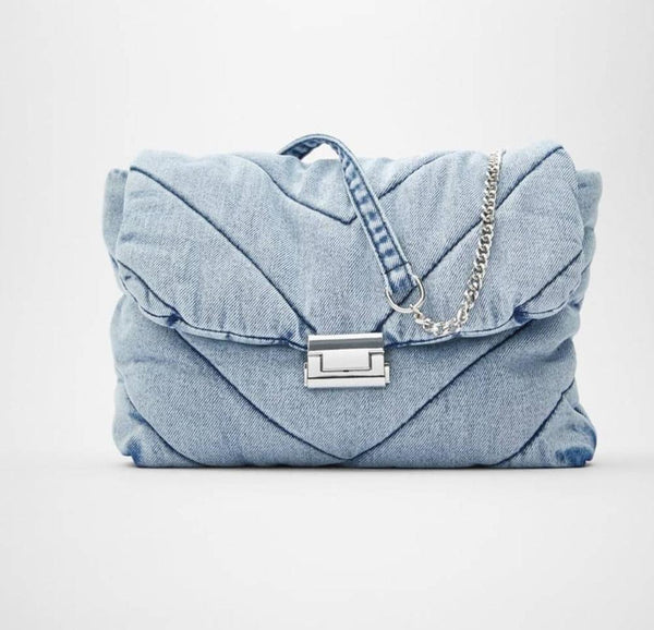 Luxury Designer Denim Chain Crossbody or Shoulder Carry Bag