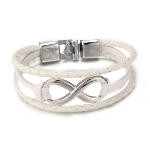 HOT SALE HIGH QUALITY Infinity Bracelet Genuine Leather Hand Chain Buckle Friendship