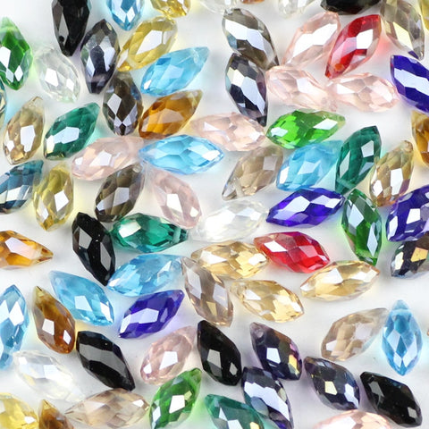 Briolette Pendant Waterdrop AAA Austrian Crystal Beads 6*12mm 50pcs Teardrop Glass Beads For Jewelry Making DIY