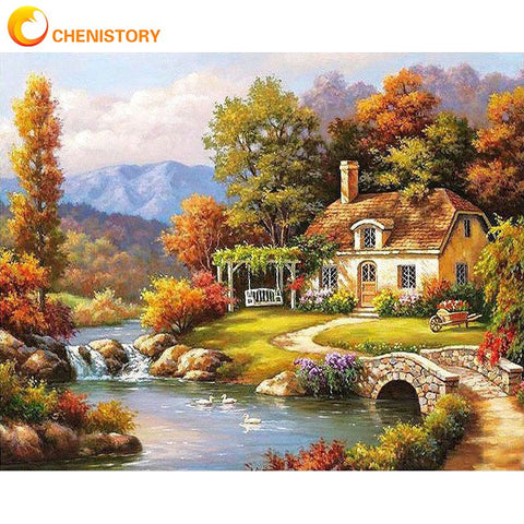 Fairyland Landscape DIY Painting By Numbers Kits Acrylic Paint On Canvas