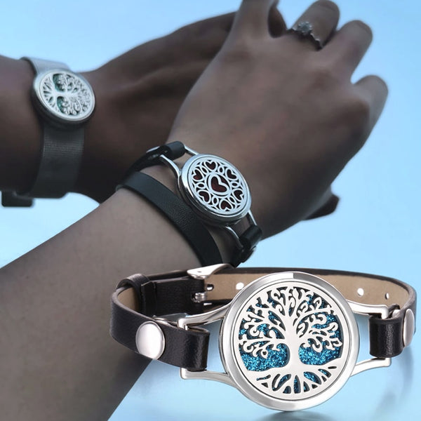 New Tree of Life Aromatherapy Leather Bracelet Essential Oil Diffuser Bracelet