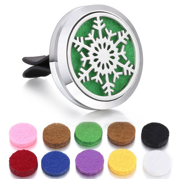 Aromatherapy Car Diffuser Clip 30mm Flower Tree of Life Essential Oil Diffuser Locket Pendant Necklace