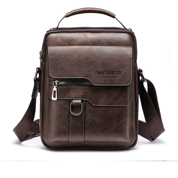 Large Capacity Crossbody Messenger Shoulder Bag Artificial Leather Bag Messenger With Zippers