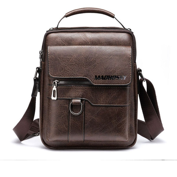 Large Capacity Crossbody Messenger Shoulder Bag Artificial Leather Bag Messenger With Zippers