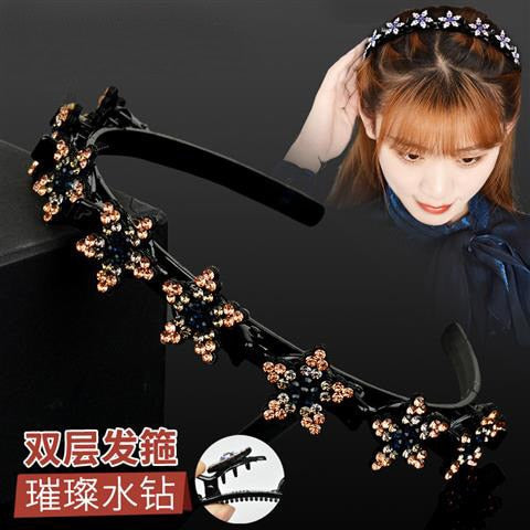 New Hot Sale Explosion Pearl Rhinestone Bangs Clip Headband for Women Girl