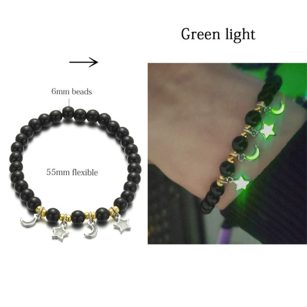 Natural Stone Yoga Healing Luminous Glow In The Dark Bracelet Lotus Charm Beads Bracelet for Men Women Prayer Buddhism