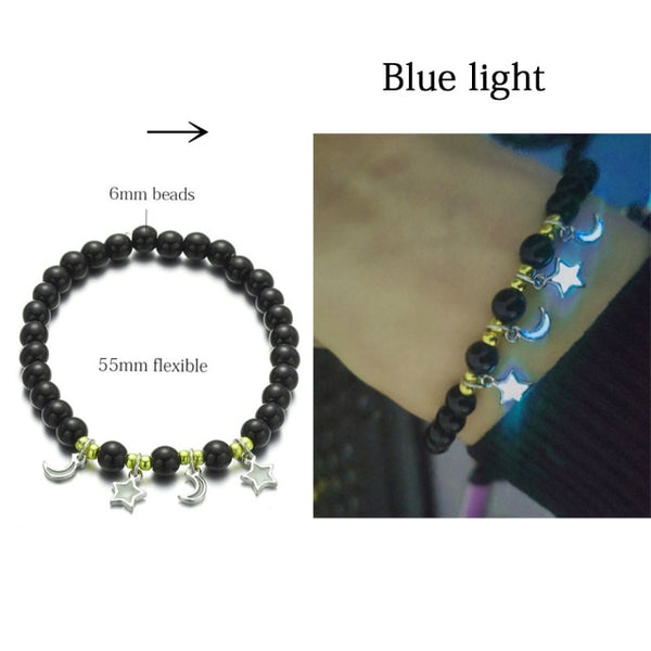 Natural Stone Yoga Healing Luminous Glow In The Dark Bracelet Lotus Charm Beads Bracelet for Men Women Prayer Buddhism