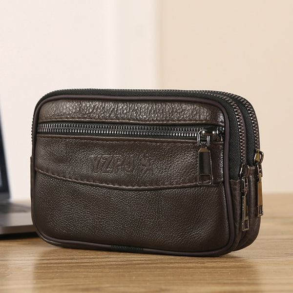 Fashion Men Multi-function PU Leather Fanny Bag Casual Mobile Phone