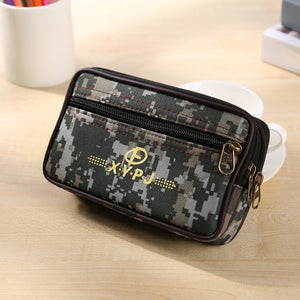 Fashion Men Multi-function PU Leather Fanny Bag Casual Mobile Phone