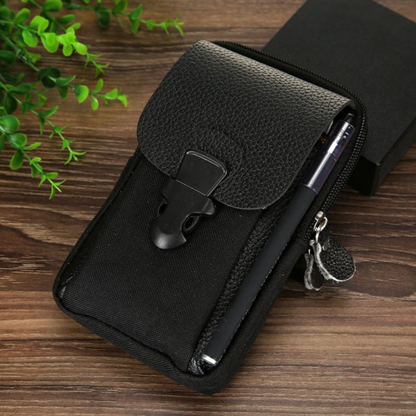 Fashion Men Multi-function PU Leather Fanny Bag Casual Mobile Phone