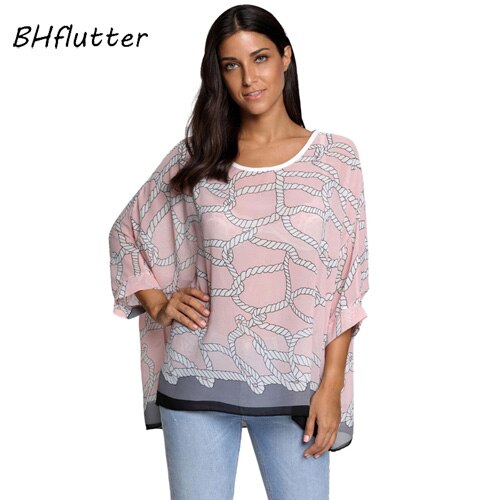 Sexy Batwing Casual Chiffon Blouse 4XL 5XL 6XL Plus Size