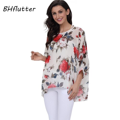 Sexy Batwing Casual Chiffon Blouse 4XL 5XL 6XL Plus Size