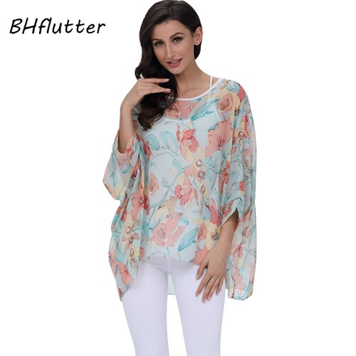 Sexy Batwing Casual Chiffon Blouse 4XL 5XL 6XL Plus Size