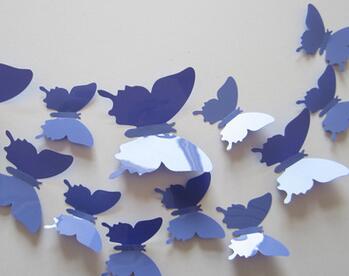 12pcs/Set 3D Creative Black Butterfly Wall Stickers Home Decor