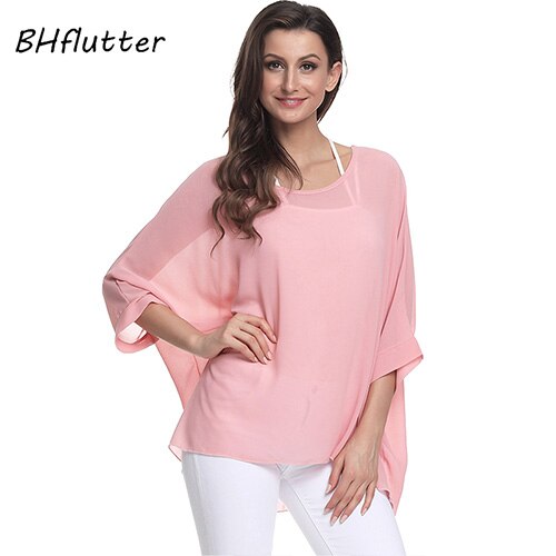 Sexy Batwing Casual Chiffon Blouse 4XL 5XL 6XL Plus Size